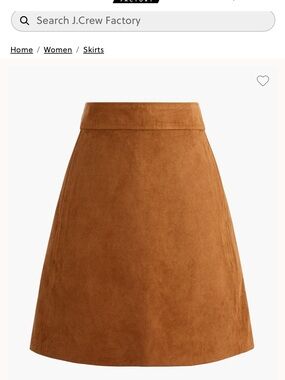J. Crew Suede-Look A-Line Mini Skirt in Cognac